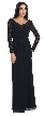 Long Sleeves Lace Bodice Long Formal MOB Dress