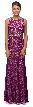 Sleeveless Jewel Waist Fitted Lace Long Formal Evening Dress