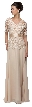V-Neck Half Sleeves Lace Bodice Long Formal MOB Dress