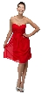 Strapless Pleated Bodice Short Bridesmaid Graduation Dress
