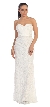 Strapless Sweetheart Neck Long Lace Formal Bridesmaid Dress — in Off White