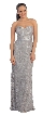Strapless Sweetheart Neck Long Lace Formal Bridesmaid Dress — in Silver