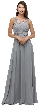 Lace Neck Ruched Bust Long Formal Bridesmaid Dress