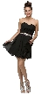 Strapless Ruched Bust Short Homecoming Bridesmaid Dress — in Black