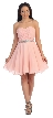 Strapless Ruched Bust Short Homecoming Bridesmaid Dress — in Blush