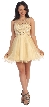 Bejeweled Bust Short Babydoll Homecoming Party Dress — in Champaign