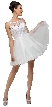 Bejeweled Bust Short Babydoll Homecoming Party Dress