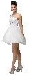 Bejeweled Bust Short Babydoll Homecoming Party Dress — in an alternate image