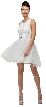 Floral Bust Babydoll Short Tulle Homecoming Party Dress — in Off White