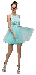 Floral Bust Babydoll Short Tulle Homecoming Party Dress