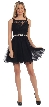 Lace Bodice Jewel Waist Short Tulle Homecoming Party Dress