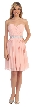 Strapless Sweetheart Pleated Short Bridesmaid Grad Dress — in Blush