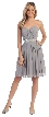 Strapless Sweetheart Pleated Short Bridesmaid Grad Dress — in Silver