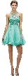 Beaded Bust Tulle Skirt Short Homecoming Party Dress