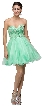 Strapless Lace Bodice Tulle Short Homecoming Party Dress — in Mint