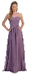 Mesh Neck Ruched Bust Long formal Bridesmaid Dress — in Dusty Lilac