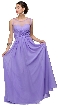 Mesh Neck Ruched Bust Long formal Bridesmaid Dress