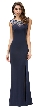 Jewel Accents Sheer Back & Neck Long Formal Prom Dress