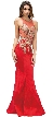 Sheer Mesh Embroidered Top Mermaid Long Prom Dress