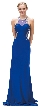 Bejeweled Sheer Mesh Top Floor Length Formal Prom Dress