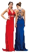 Empire Rhinestones Waist & Back Floor Length Prom Dress — in an alternative image