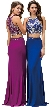 Bejeweled Top Floor Length Skirt Two Piece Prom Dress