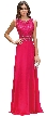 Mock Two Piece Lace Bodice Floor Length Prom Dress