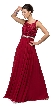 Lace Top Embellished Waist Long Formal Evening Dress
