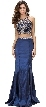 Racerback Bejeweled Top Taffeta Skirt Two Piece Prom Dress