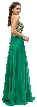 Strapless Lace Embroidered Bodice Long Formal Prom Dress — in Green