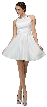 Jeweled Collar Scoop Neck Short Homecoming Party Dress — in an alternative image