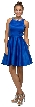 Jeweled Collar Scoop Neck Short Homecoming Party Dress — in Royal Blue