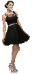 Illusion Sweetheart Neck Short Tulle Homecoming Party Dress — in Black