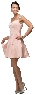 Jeweled Cap Sleeves Flared Short Homecoming Party Dress — in Blush