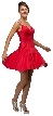 Jeweled Cap Sleeves Flared Short Homecoming Party Dress — in Red