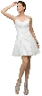 Jeweled Cap Sleeves Flared Short Homecoming Party Dress — in White