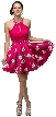 Lace Halter Top Floral Print Skirt Short Homecoming Dress — in an alternative image