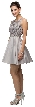Lace Bodice Beaded Waist Short Homecoming Graduation Dress