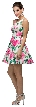Floral Print Cut-Out Back Sleeveless Short Homecoming Dress — in an alternative image