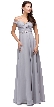Cold Shoulder Beaded Waist Long Bridesmaid Prom Dress — in Silver