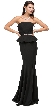 Strapless Peplum Top Rhinestones Waist Long Prom Dress