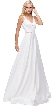 V-Neck Bejewel Waist Floor Length Puffy Prom Pageant Dress — in Off White