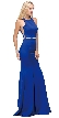 Scoop Neck Bejeweled Waist Racerback Long Prom Dress