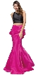 Short Top Long Ruffled Back Skirt Two Piece Prom Dress