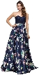 Bejeweled Waist Lace Top Floral Skirt Long Prom Dress