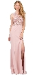 Rhinestones Mesh Top Keyhole Back Long Prom Dress — in Dusty Pink