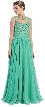 Floral Lace Bust Full Length Formal Prom Dress — in Green