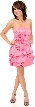 Short Strapless Party Prom Dress with Flower Applique — in alternative image