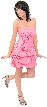 Short Strapless Party Prom Dress with Flower Applique