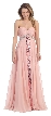 Strapless Sequins Inner Skirt Long Formal Prom Dress